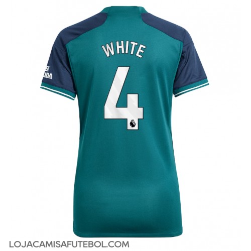 Camisa de Futebol Arsenal Benjamin White #4 Equipamento Alternativo Mulheres 2023-24 Manga Curta